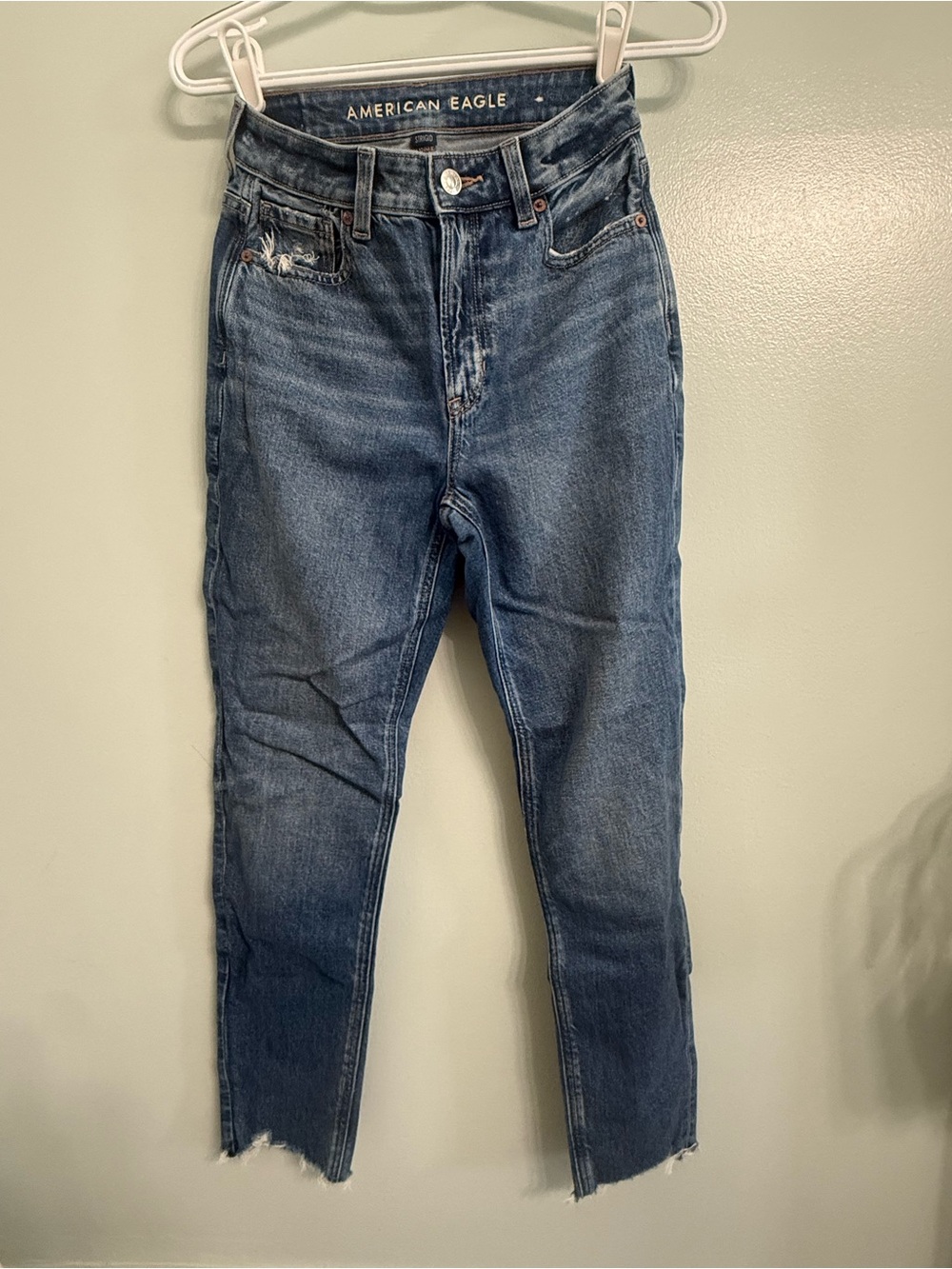 American Eagle Outfitters High-Rise Skinny Jeans in Dark Blue Wash